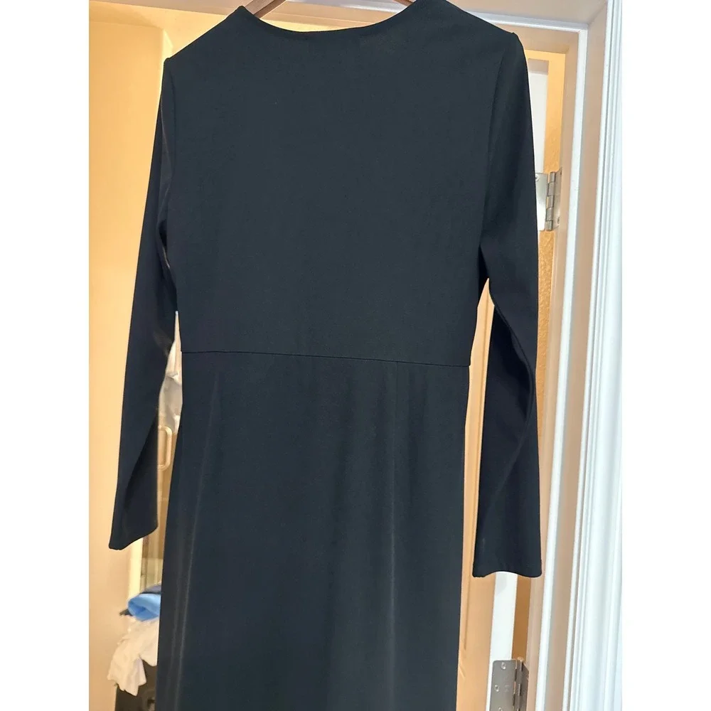 Eloquii‎ Black Draped Overlay Midi Dress 18/20 NWT Minimalist Career Workwear